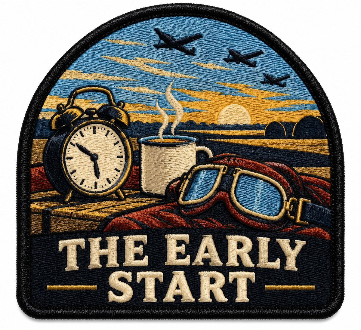 The Early Start embroidered patch design preview - 110mm