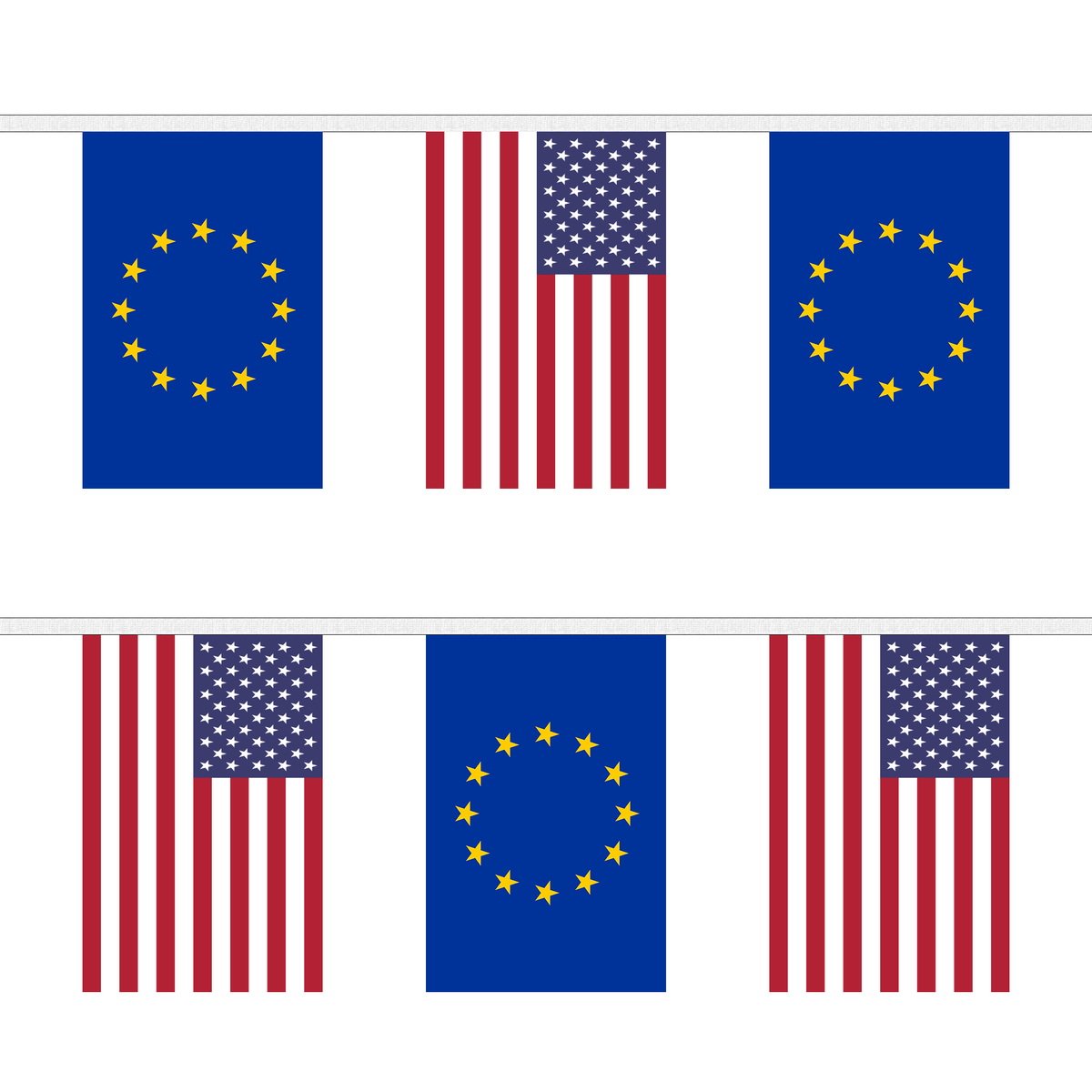 Flagmania EU and USA Alternating Bunting-9m (30ft), 9 metre bunting