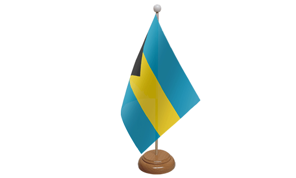 Flagmania Bahamas wooden hand flags, 9x6 inch, pack of 12, no bases