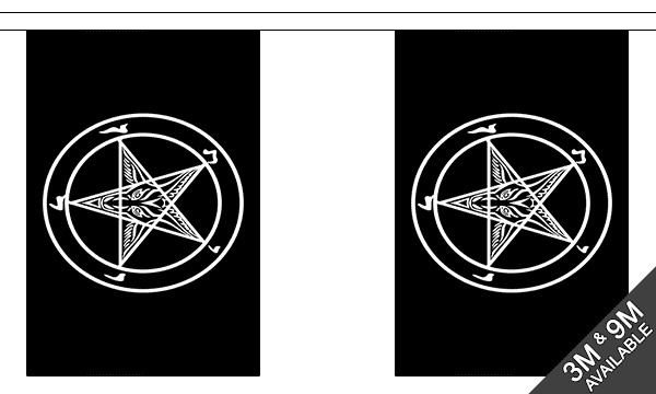 Baphomet Church of Satan 3 metre bunting, 10 flags - Flagmania