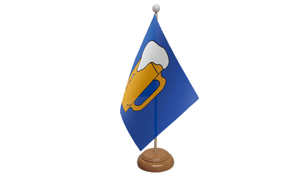 Flagmania Beer wooden hand flags, 9x6 inch, pack of 12, no bases