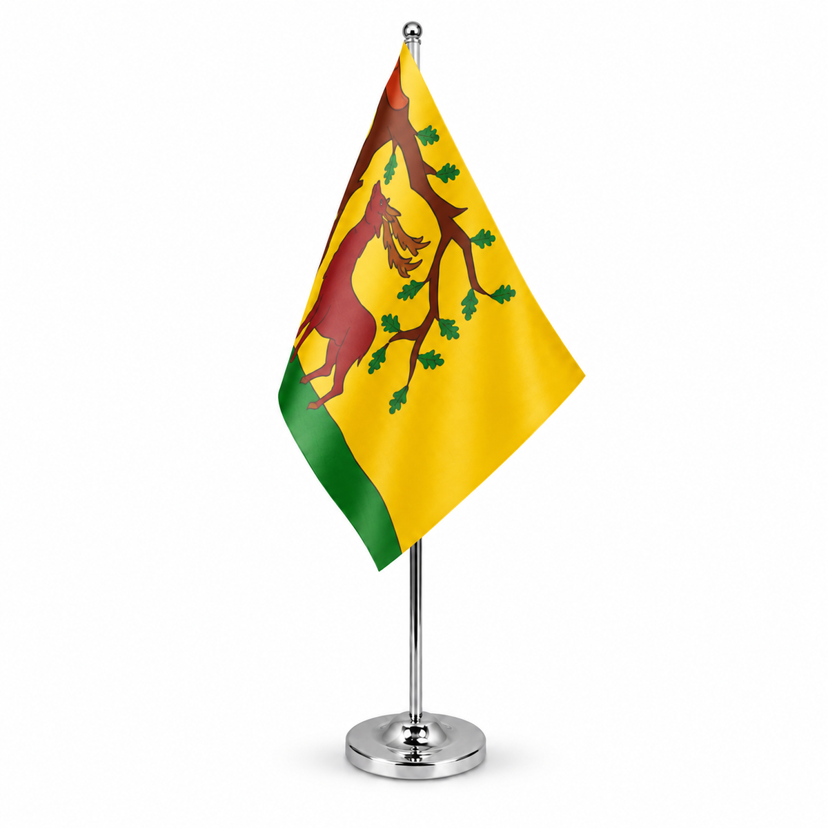 Berkshire New satin table flag 9 x 6 inches on telescopic chrome pole and round base