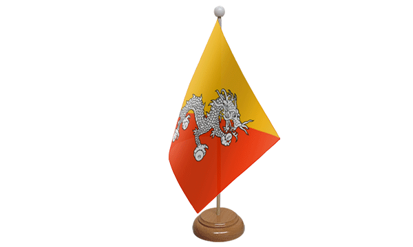 Flagmania Bhutan wooden hand flags, 9x6 inch, pack of 12, no bases