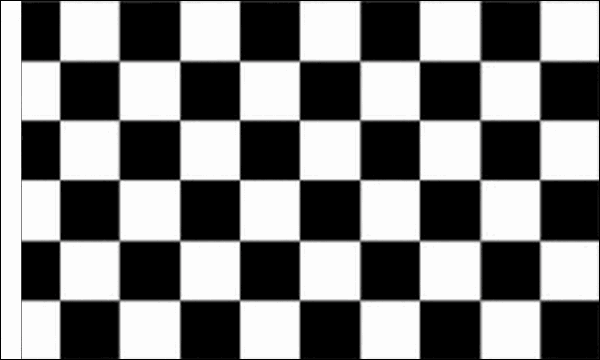 Flagmania Black and White Check (Sleeved) 3ft x 2ft Polyester Flag on white background