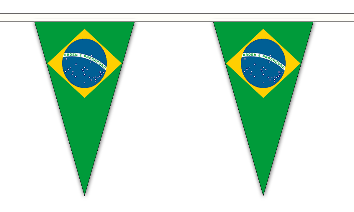 Flagmania Brazil Triangle Bunting 20 metre bunting