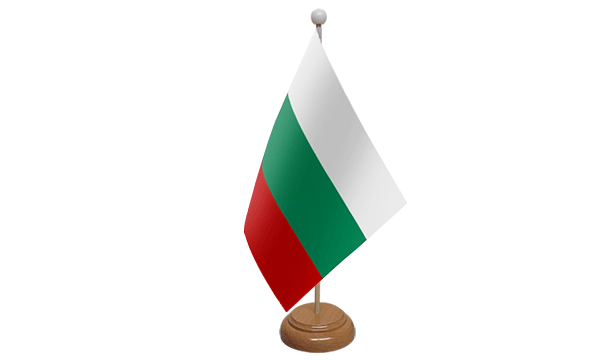 Flagmania Bulgaria wooden hand flags, 9x6 inch, pack of 12, no bases