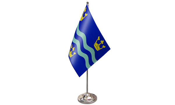 Flagmania Cambridgeshire Blue Wooden Table Flags (9"x6") (12 Pack) 9x6in wooden hand flags, 9x6 inch, pack of 12, no bases