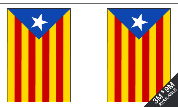 Catalan Independence (Estelada) 3 metre bunting, 10 flags - Flagmania