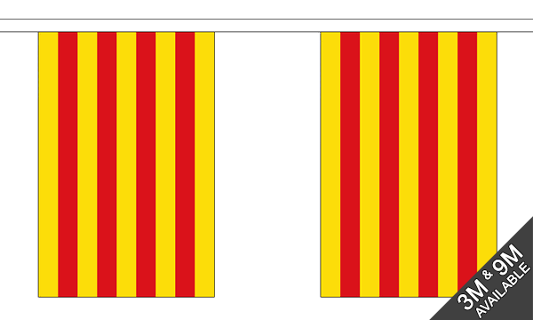Catalonia 3 metre bunting, 10 flags - Flagmania