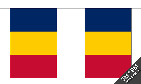 Chad 3 metre bunting, 10 flags - Flagmania