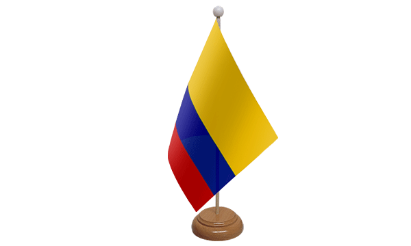Flagmania Colombia wooden hand flags, 9x6 inch, pack of 12, no bases