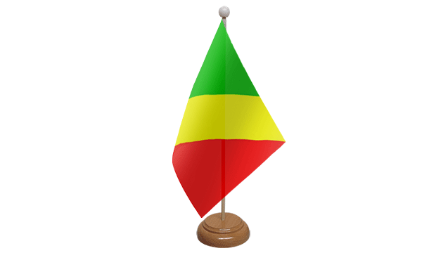 Flagmania Congo Brazzaville wooden hand flags, 9x6 inch, pack of 12, no bases