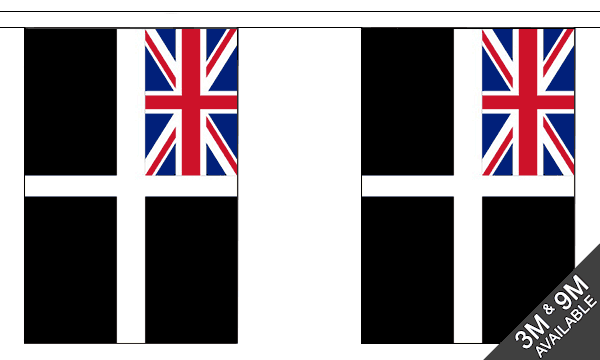 Cornwall Ensign 3 metre bunting, 10 flags - Flagmania