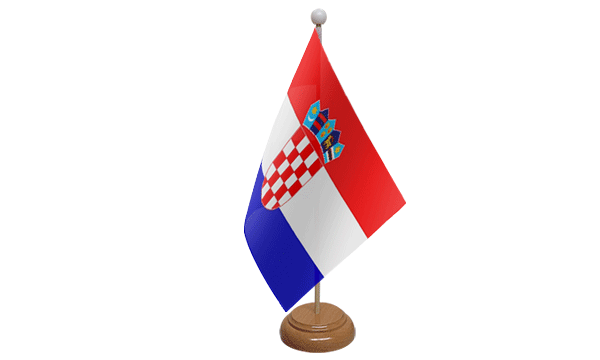 Flagmania Croatia wooden hand flags, 9x6 inch, pack of 12, no bases