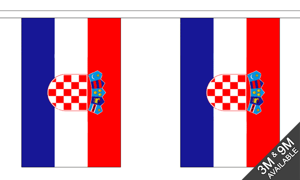 Croatia 3 metre bunting, 10 flags - Flagmania