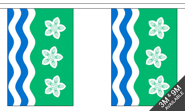 Cumberland 3 metre bunting, 10 flags - Flagmania