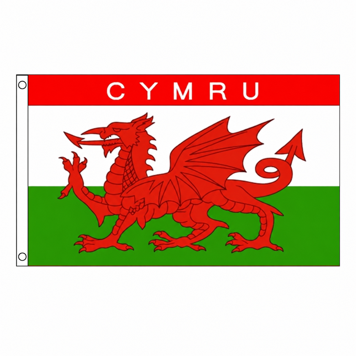 Cymru Flag centred on square white background