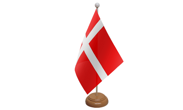 Flagmania Denmark wooden hand flags, 9x6 inch, pack of 12, no bases