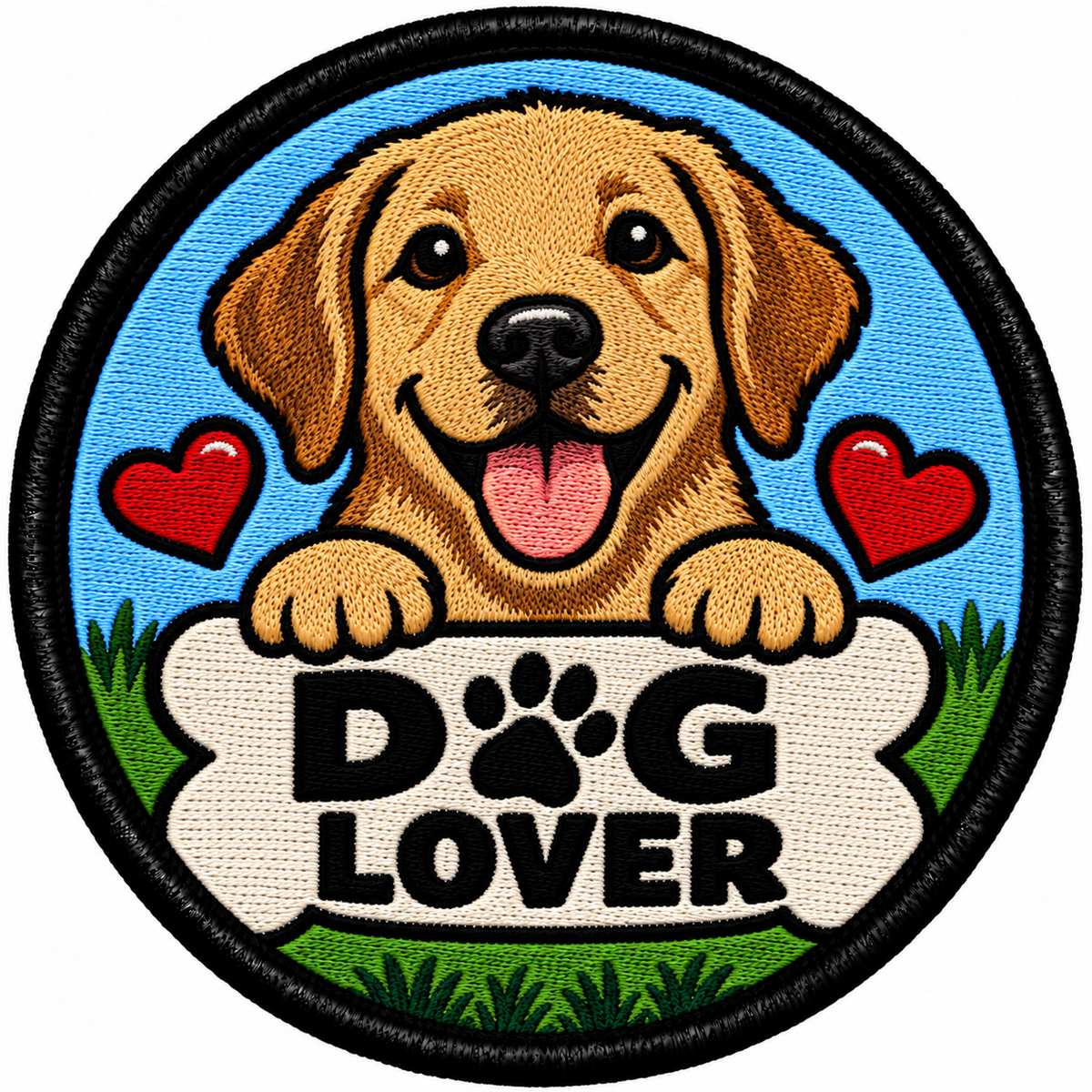 Dog Lover 80mm Embroidered Patch