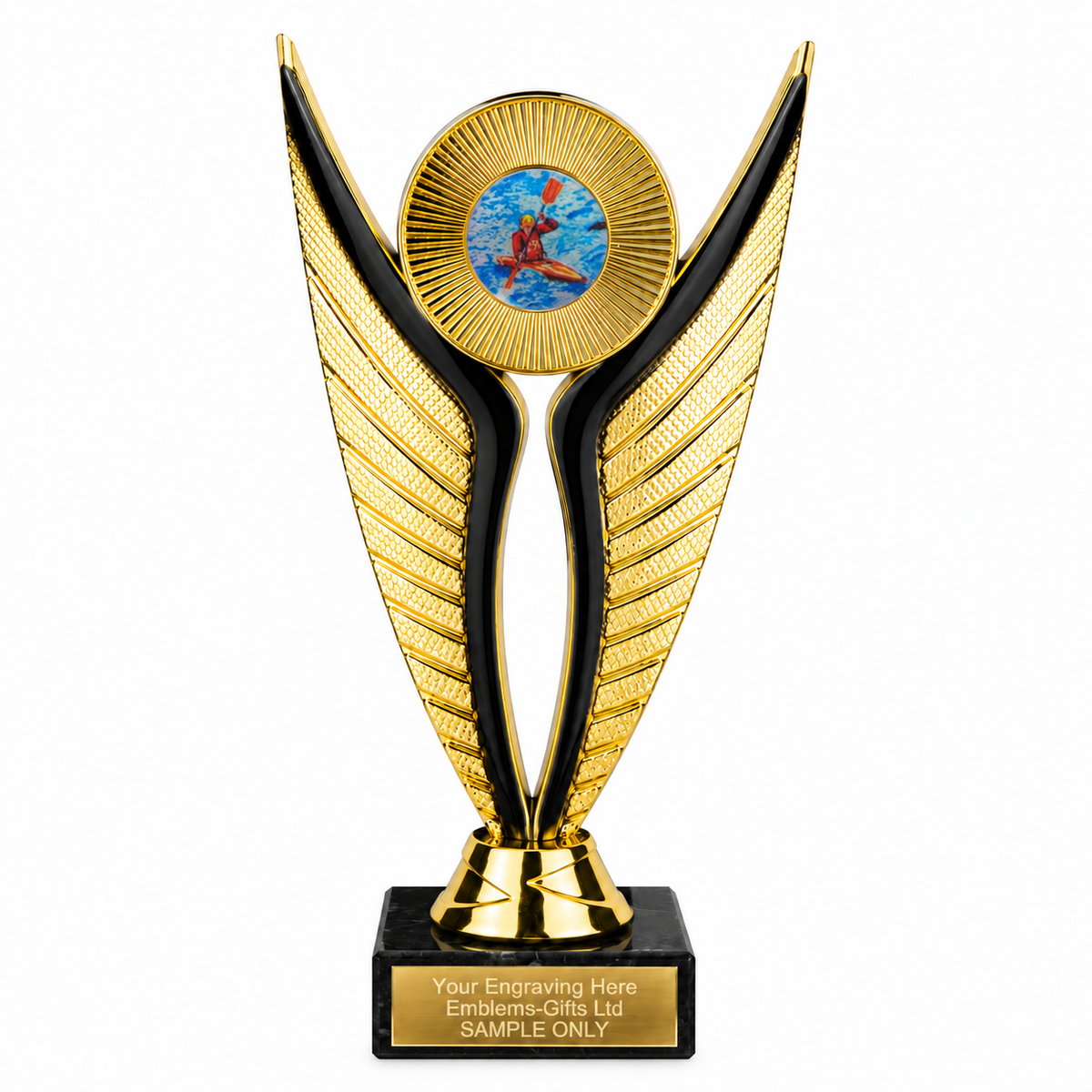 Kayaking economy trophy 195mm with plastic top and marble base