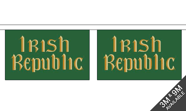 Easter Rising (Irish Republic) Horizontal 3 metre bunting, 10 flags - Flagmania
