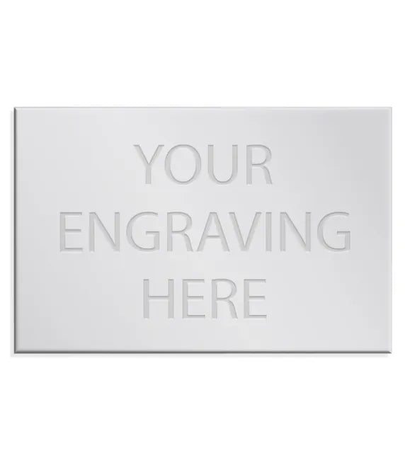 Silver engraved trophy plate personalised self adhesive 92mm x 60mm
