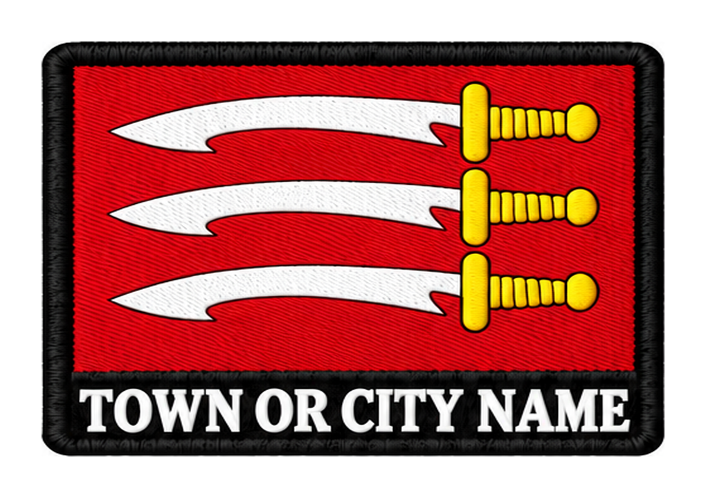 Essex personalised county patch artwork preview, 90 x 60mm