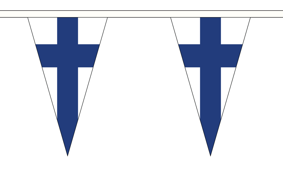 Flagmania Finland Triangle Bunting 20 metre bunting