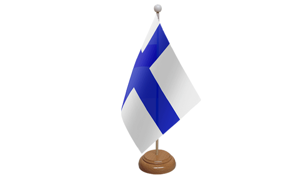 Flagmania Finland wooden hand flags, 9x6 inch, pack of 12, no bases