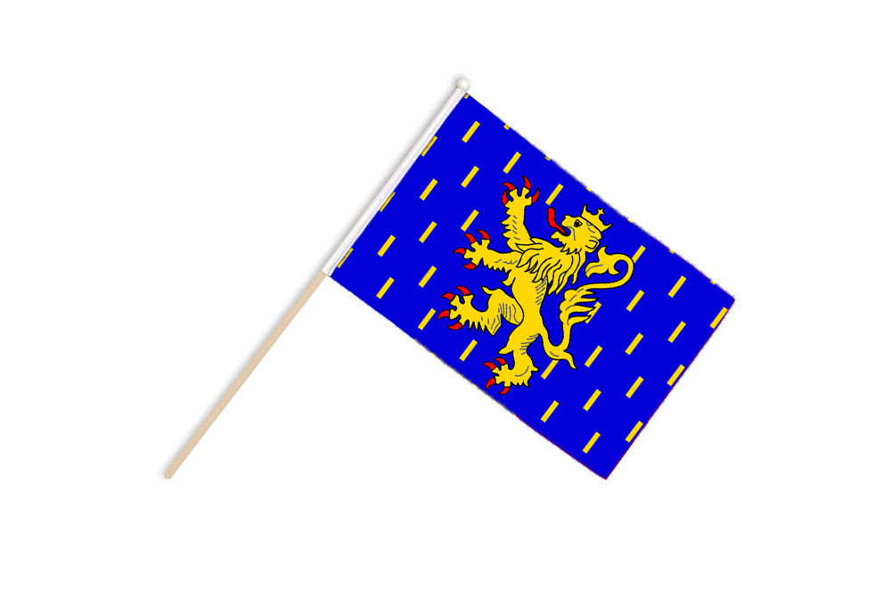 Flagmania Franche-Comte wooden hand flags, 9x6 inch, pack of 12, no bases