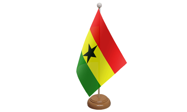 Flagmania Ghana wooden hand flags, 9x6 inch, pack of 12, no bases