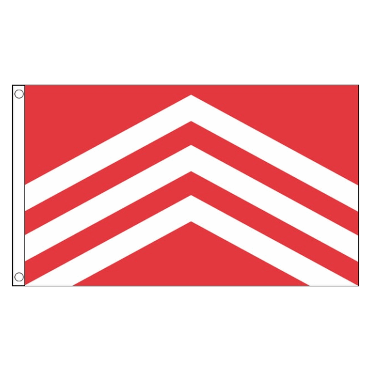 Glamorgan county flag with three white chevrons on red, 5ft x 3ft