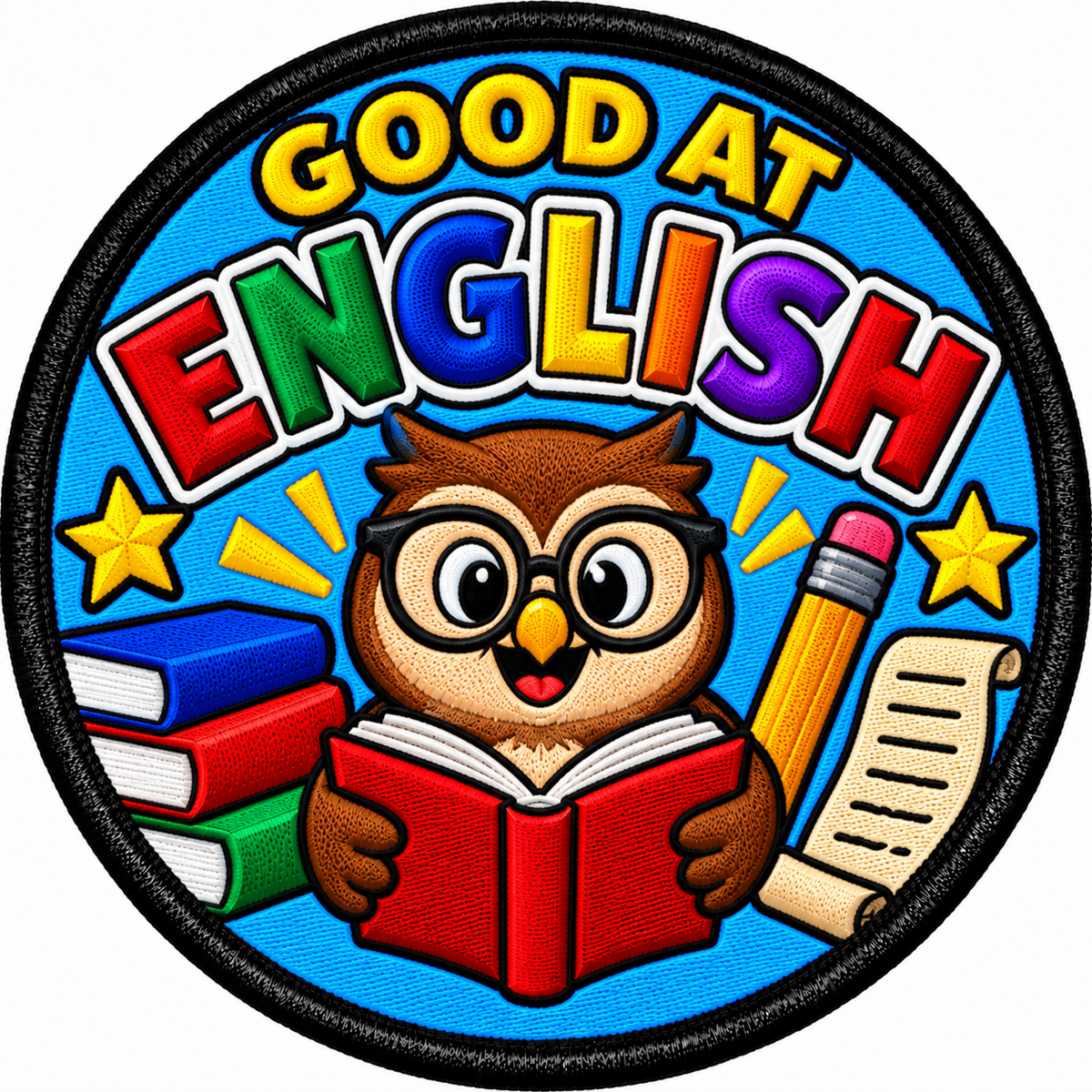 Good at English 80mm Embroidered Patch