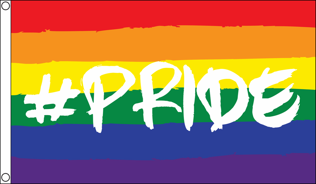 Flagmania Hashtag Pride 3ft x 2ft Polyester Flag on white background