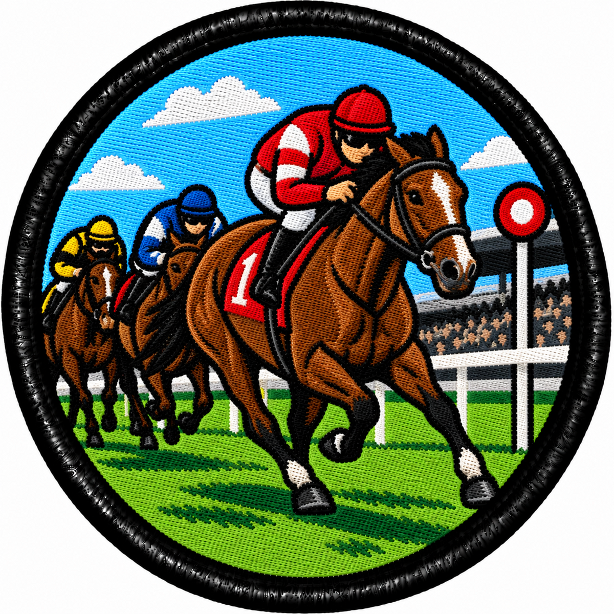 Horse Racing 80mm embroidered patch