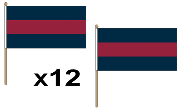 Flagmania Household Division wooden hand flags, 9x6 inch, pack of 12, no bases