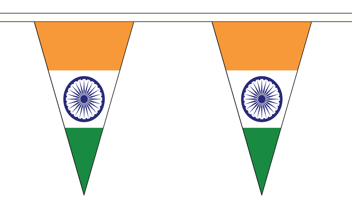 Flagmania India Triangle Bunting 20 metre bunting