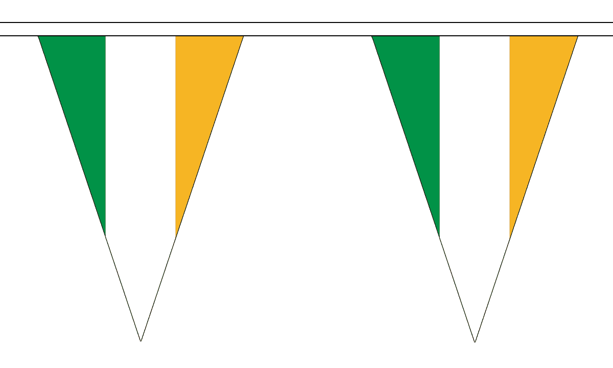 Ireland Triangle 12 metre bunting by Flagmania