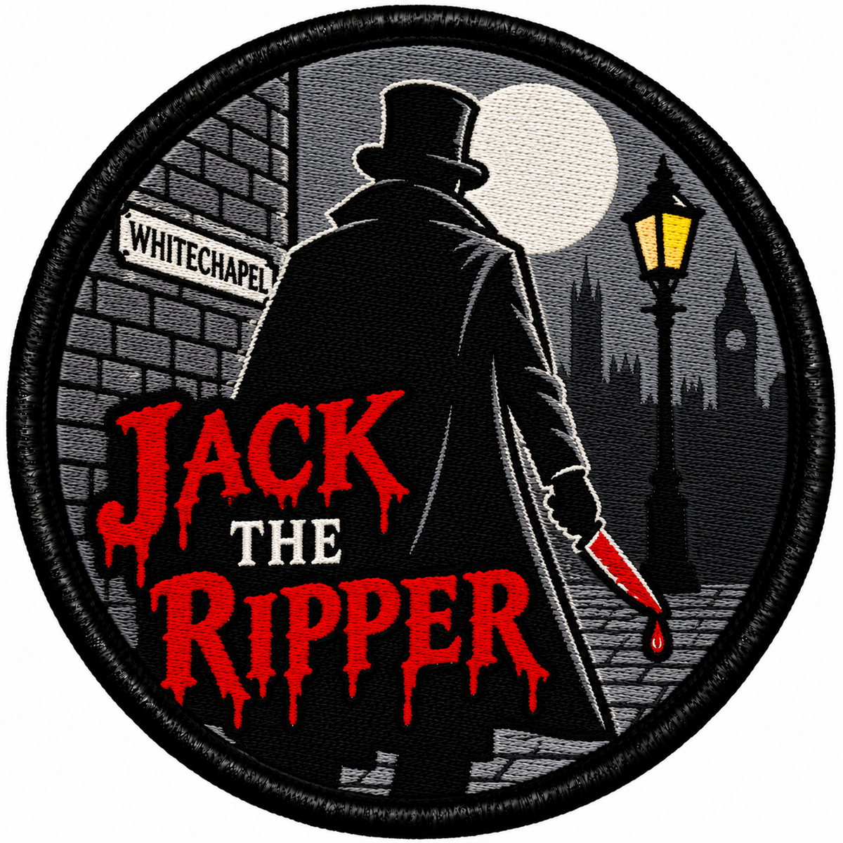 Jack the Ripper Whitechapel 80mm embroidered patch