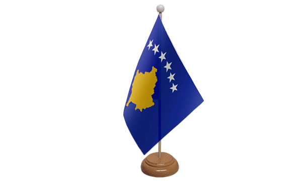 Flagmania Kosovo wooden hand flags, 9x6 inch, pack of 12, no bases