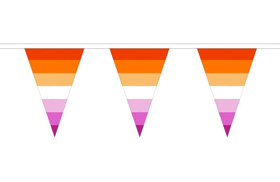 Lesbian Sunset Stripes Triangle 12 metre bunting by Flagmania