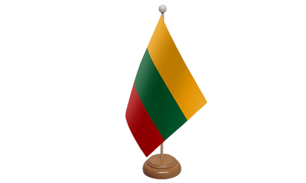 Flagmania Lithuania wooden hand flags, 9x6 inch, pack of 12, no bases