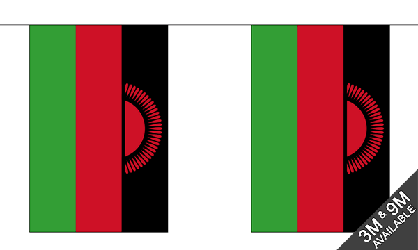 Malawi (Current) 3 metre bunting, 10 flags - Flagmania