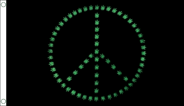 Flagmania Marijuana Peace 5ft x 3ft Polyester Flag