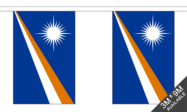 Marshall Islands 3 metre bunting, 10 flags - Flagmania