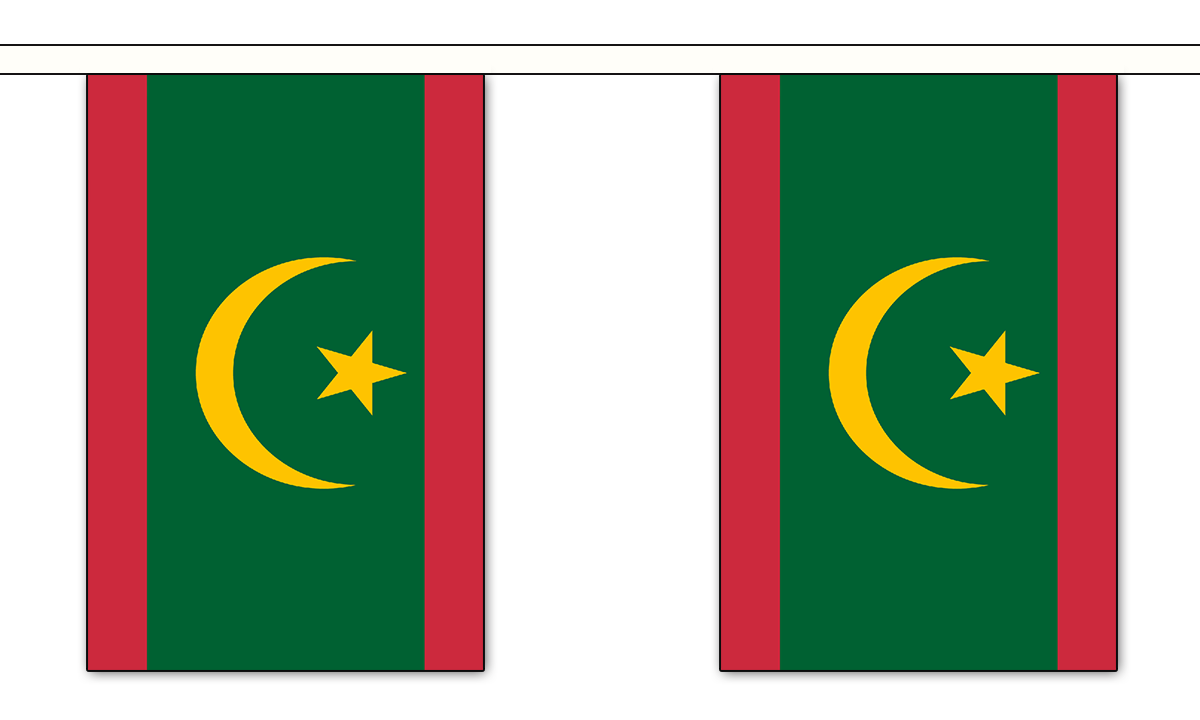 Mauritania New 3 metre bunting, 10 flags - Flagmania