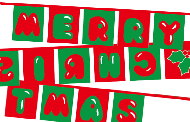Flagmania Merry Christmas (Text) 5 metre bunting