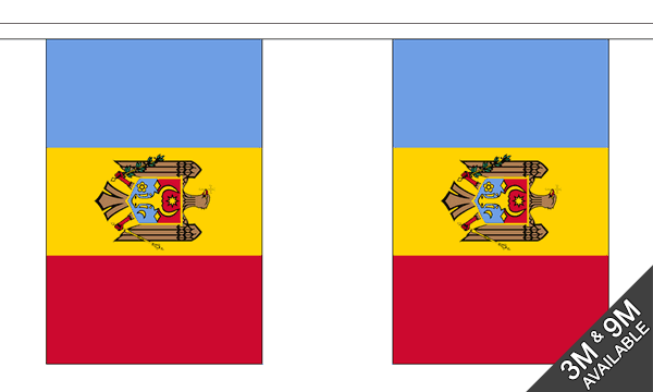 Moldova 3 metre bunting, 10 flags - Flagmania
