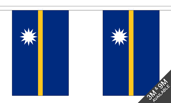 Nauru 3 metre bunting, 10 flags - Flagmania
