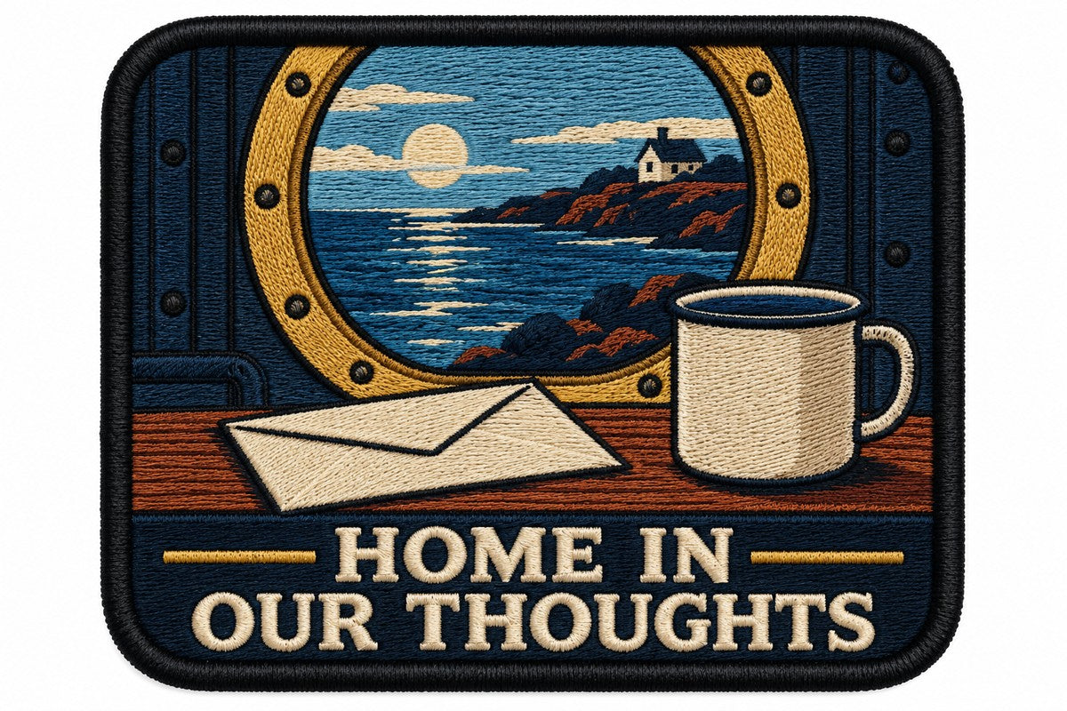 Home In Our Thoughts embroidered patch design preview - 120mm